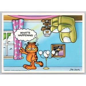 Vintage Garfield Postcard Jim Davis 1978 Whats Happening Ballantine Books B1-25‎
